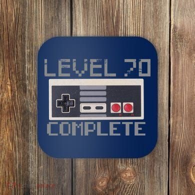 Level 70 Complete Retro Gamer 70th Birthday Coaster