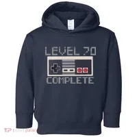 Level 70 Complete Retro Gamer 70th Birthday Toddler Hoodie thumb 0
