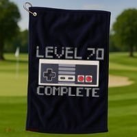Level 70 Complete Retro Gamer 70th Birthday Golf Towel thumb 1