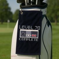 Level 70 Complete Retro Gamer 70th Birthday Golf Towel thumb 2