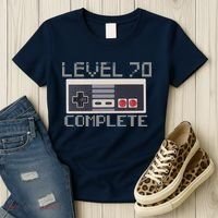 Level 70 Complete Retro Gamer 70th Birthday Women's T-Shirt thumb 3