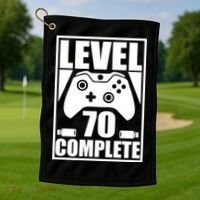 Level 70 Complete Video Gamer 70th Birthday Golf Towel thumb 1