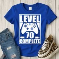 Level 70 Complete Video Gamer 70th Birthday Women's T-Shirt thumb 3