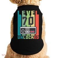Level 70 Unlocked Funny Retro Gamer Birthday Doggie Tank thumb 0