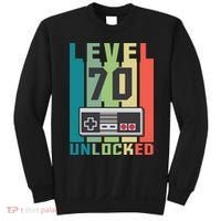 Level 70 Unlocked Funny Retro Gamer Birthday Sweatshirt thumb 0