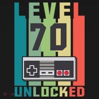 Level 70 Unlocked Funny Retro Gamer Birthday Sweatshirt thumb 3