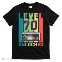 Level 70 Unlocked Funny Retro Gamer Birthday T-Shirt thumb 0