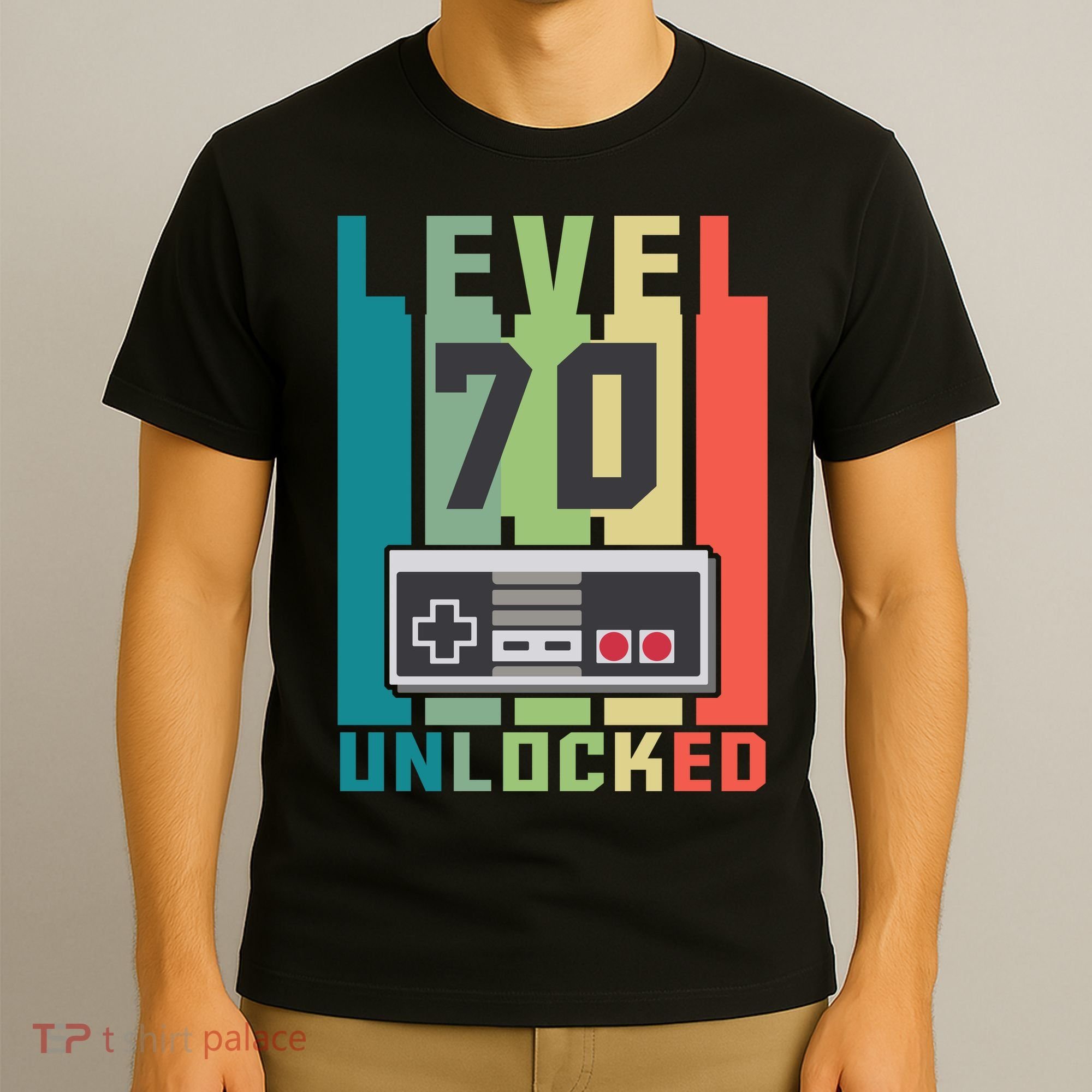 Level 70 Unlocked Funny Retro Gamer Birthday T-Shirt