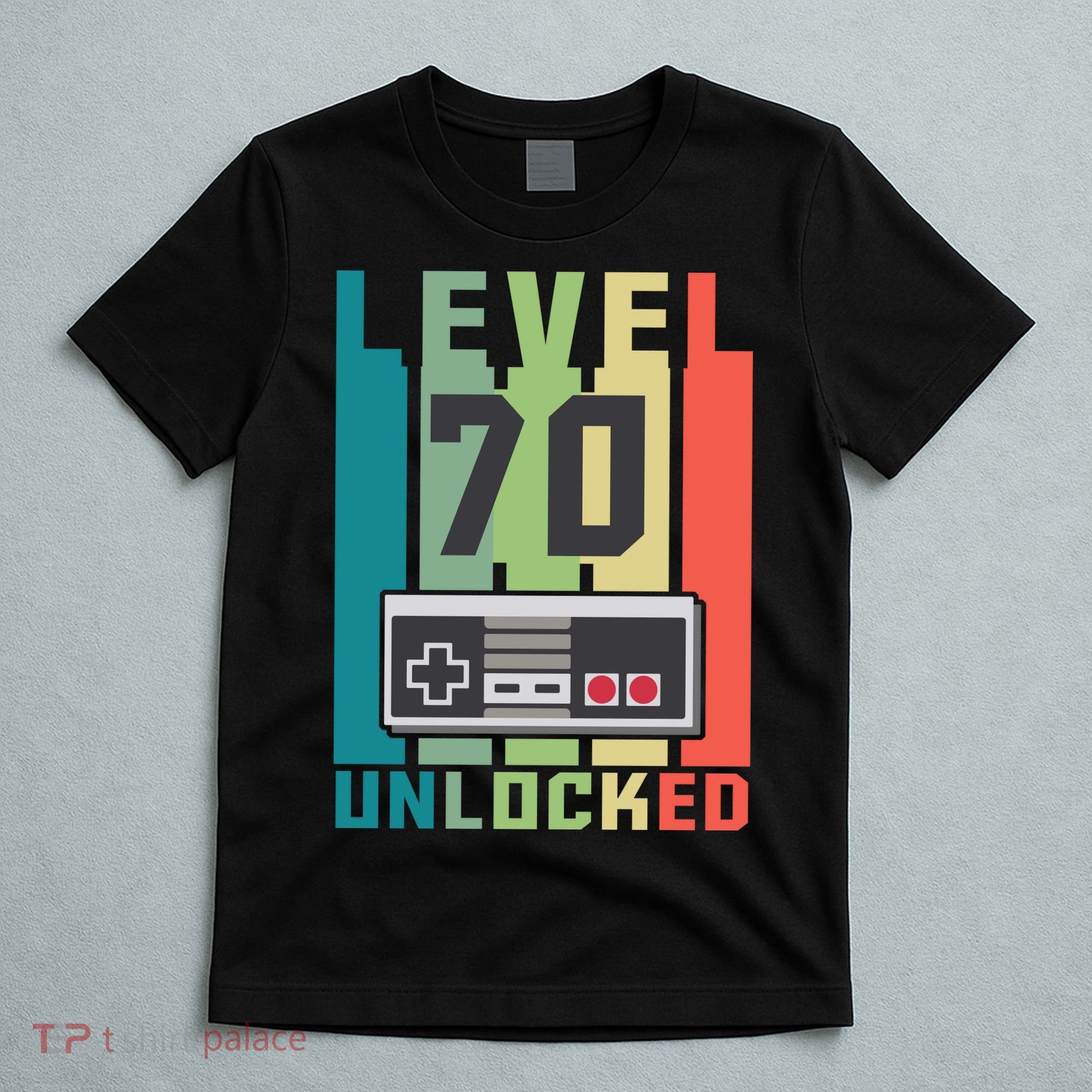 Level 70 Unlocked Funny Retro Gamer Birthday T-Shirt