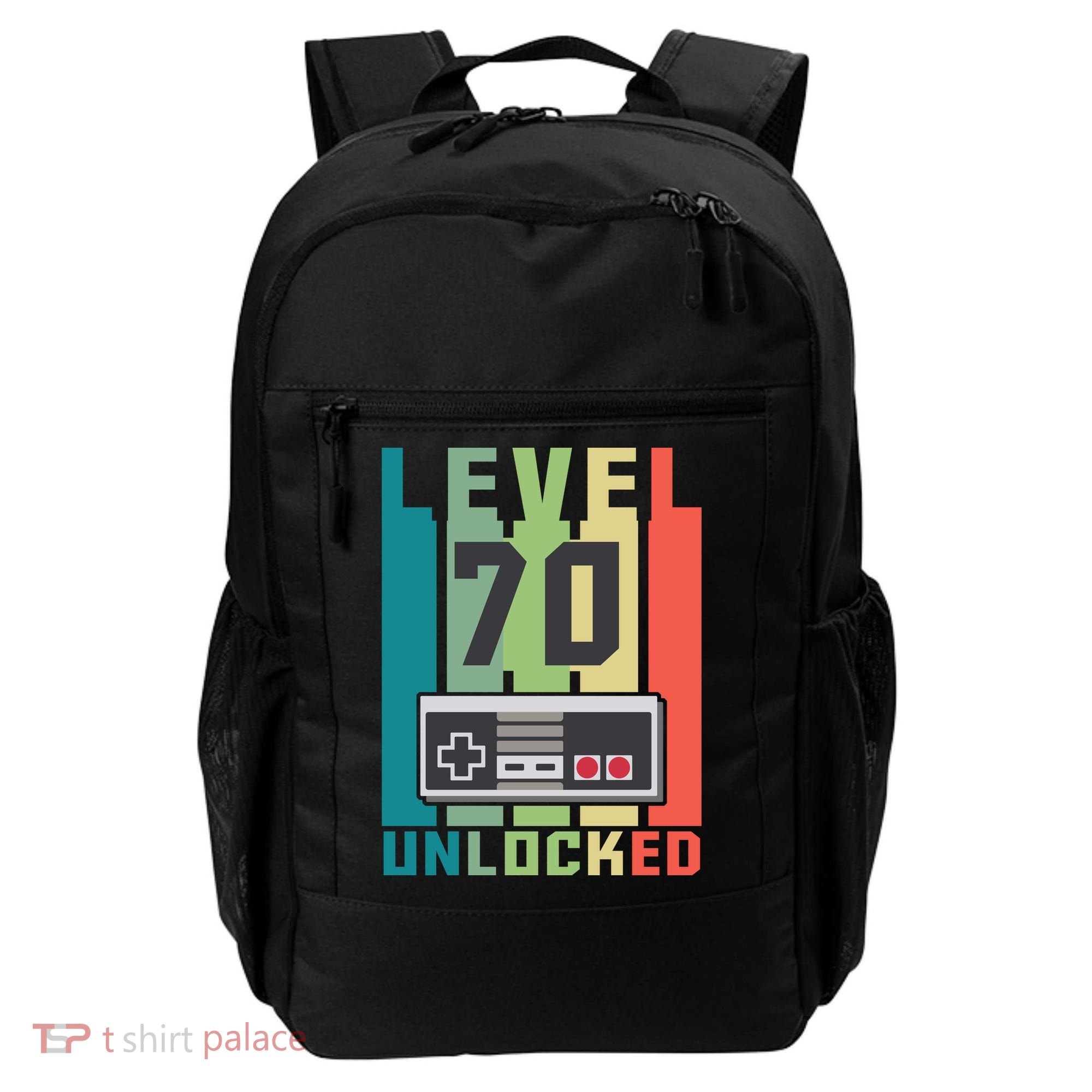 Level 70 Unlocked Funny Retro Gamer Birthday Backpack