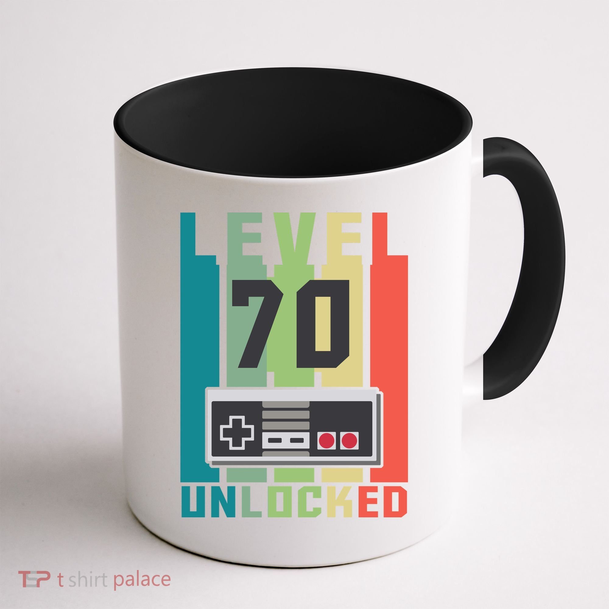 Level 70 Unlocked Funny Retro Gamer Birthday Coffee Mug