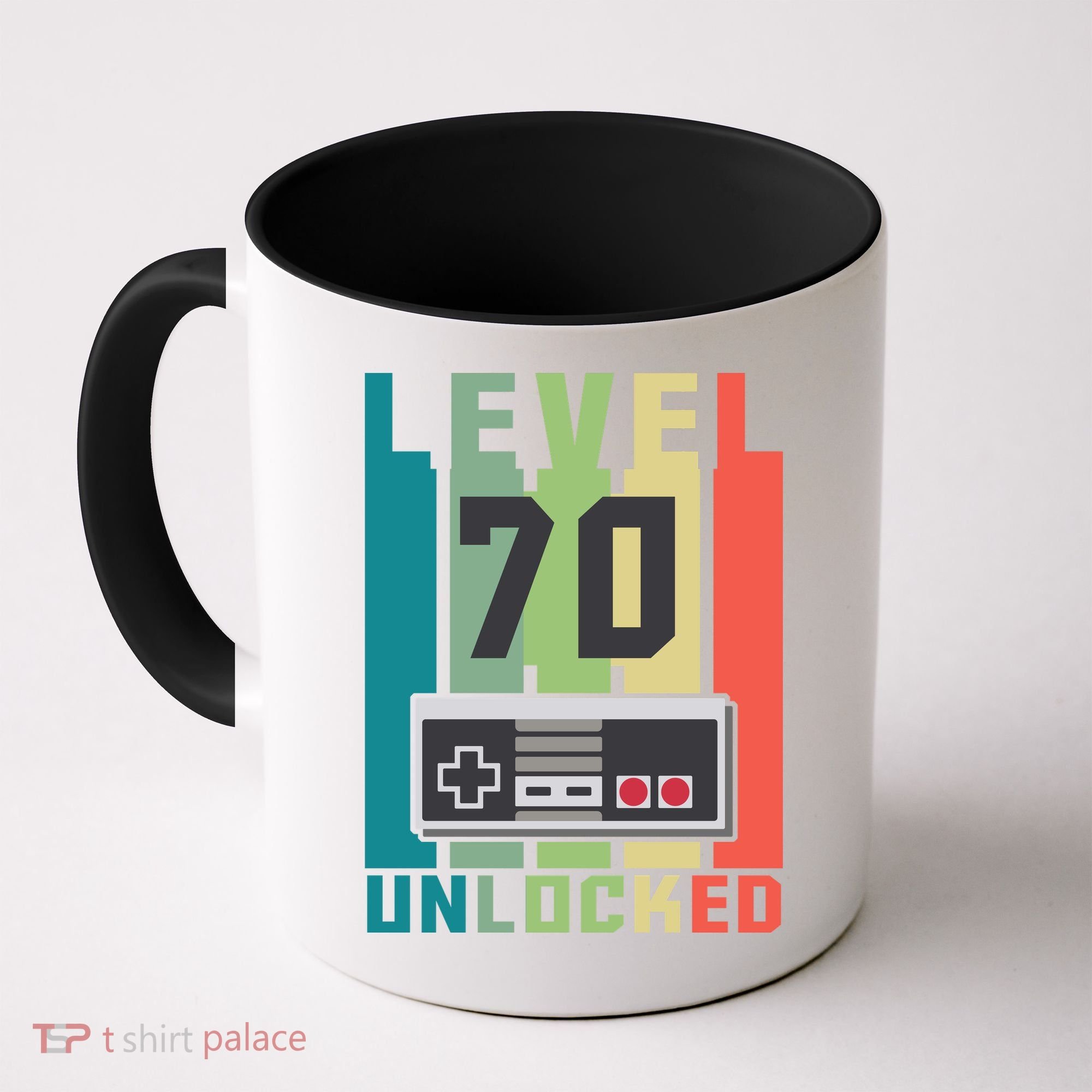 Level 70 Unlocked Funny Retro Gamer Birthday Coffee Mug