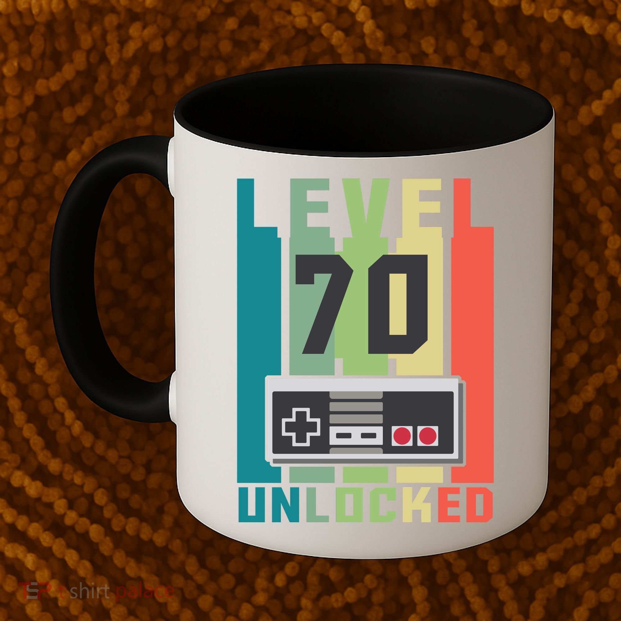Level 70 Unlocked Funny Retro Gamer Birthday Coffee Mug