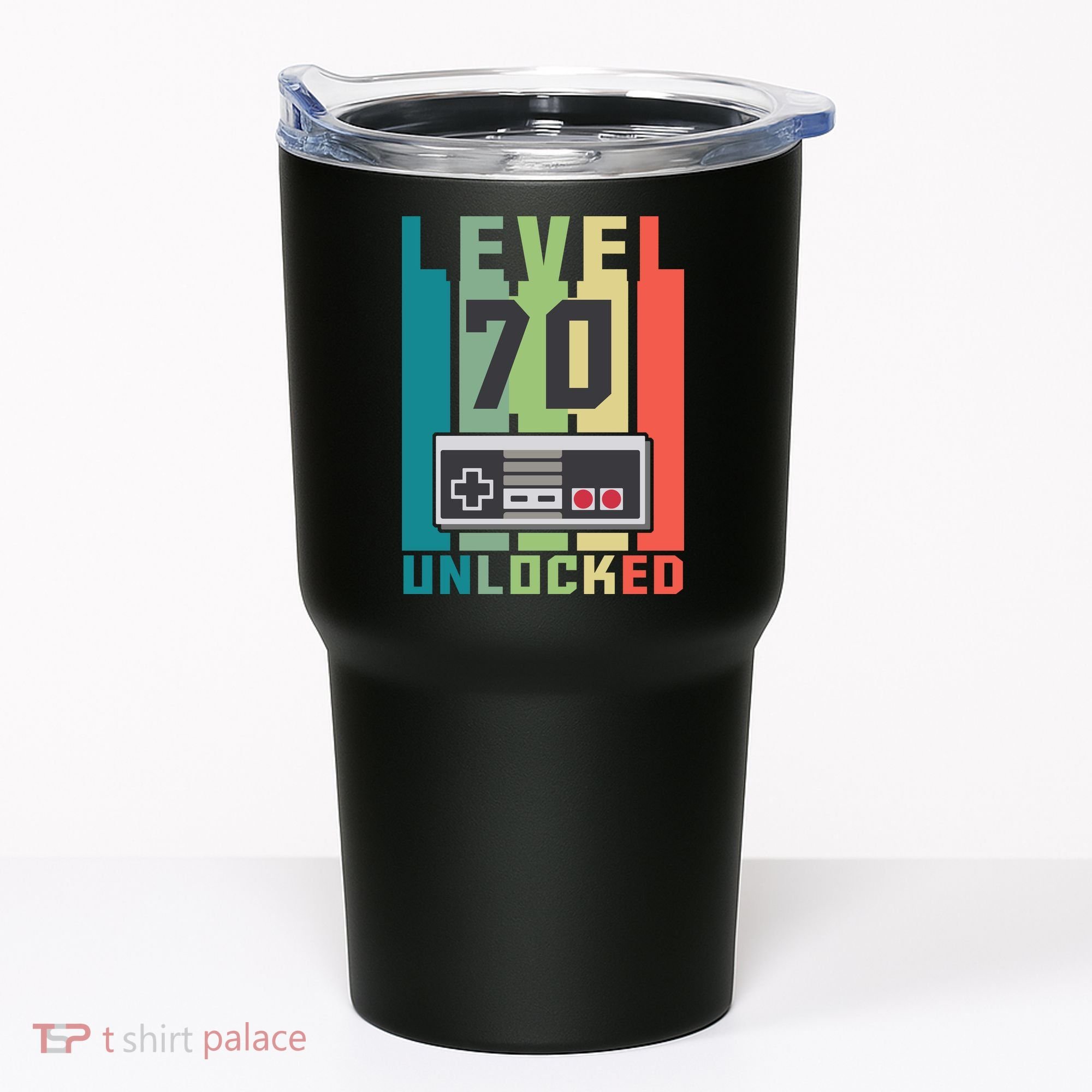Level 70 Unlocked Funny Retro Gamer Birthday Tumbler