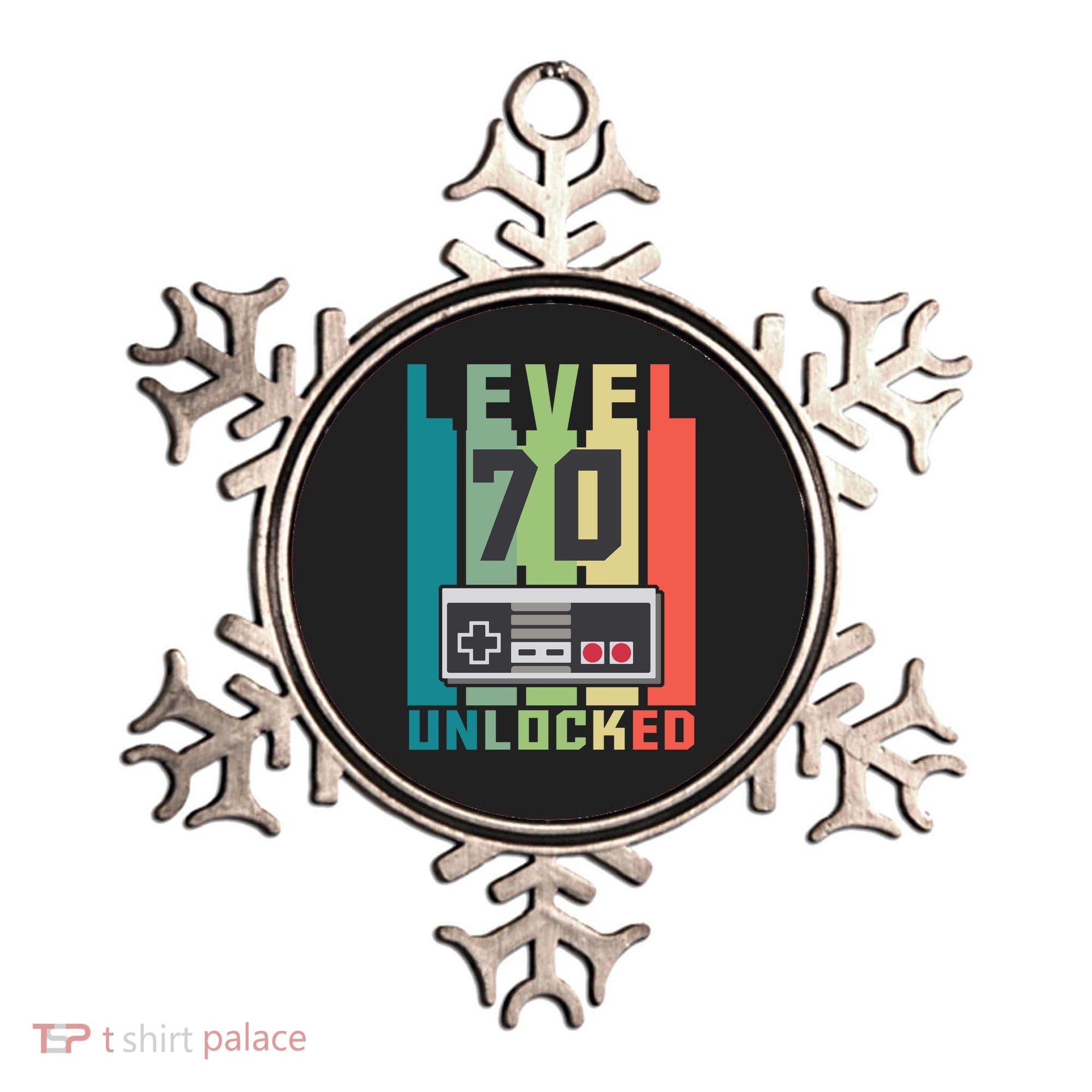 Level 70 Unlocked Funny Retro Gamer Birthday Ornament
