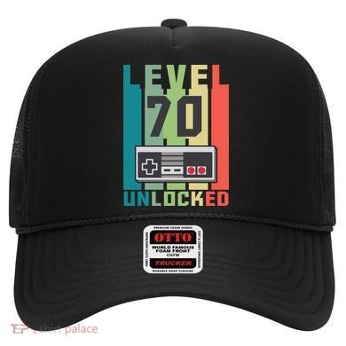 Level 70 Unlocked Funny Retro Gamer Birthday Hat