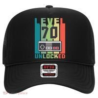 Level 70 Unlocked Funny Retro Gamer Birthday Hat thumb 0