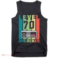 Level 70 Unlocked Funny Retro Gamer Birthday Tank Top thumb 0