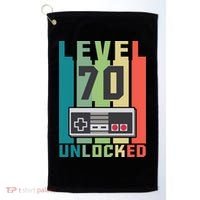 Level 70 Unlocked Funny Retro Gamer Birthday Golf Towel thumb 0