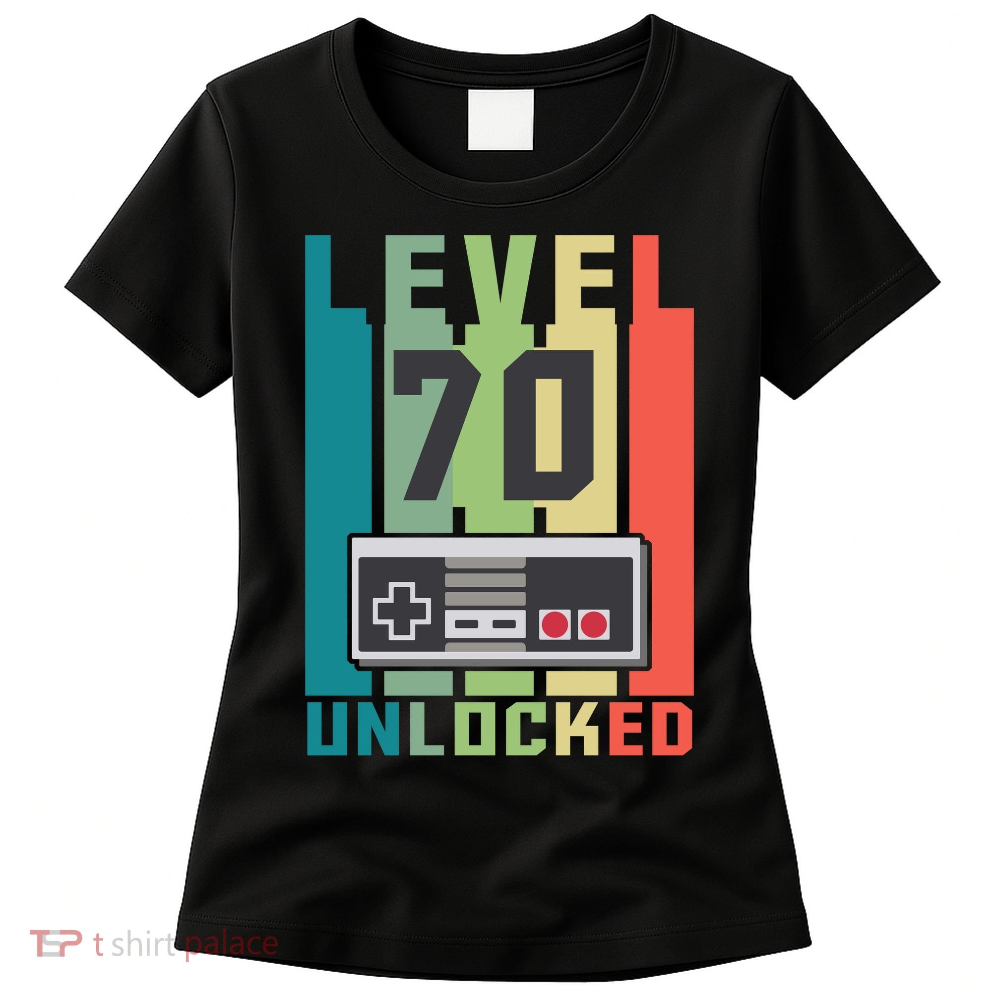 Level 70 Unlocked Funny Retro Gamer Birthday Women's T-Shirt