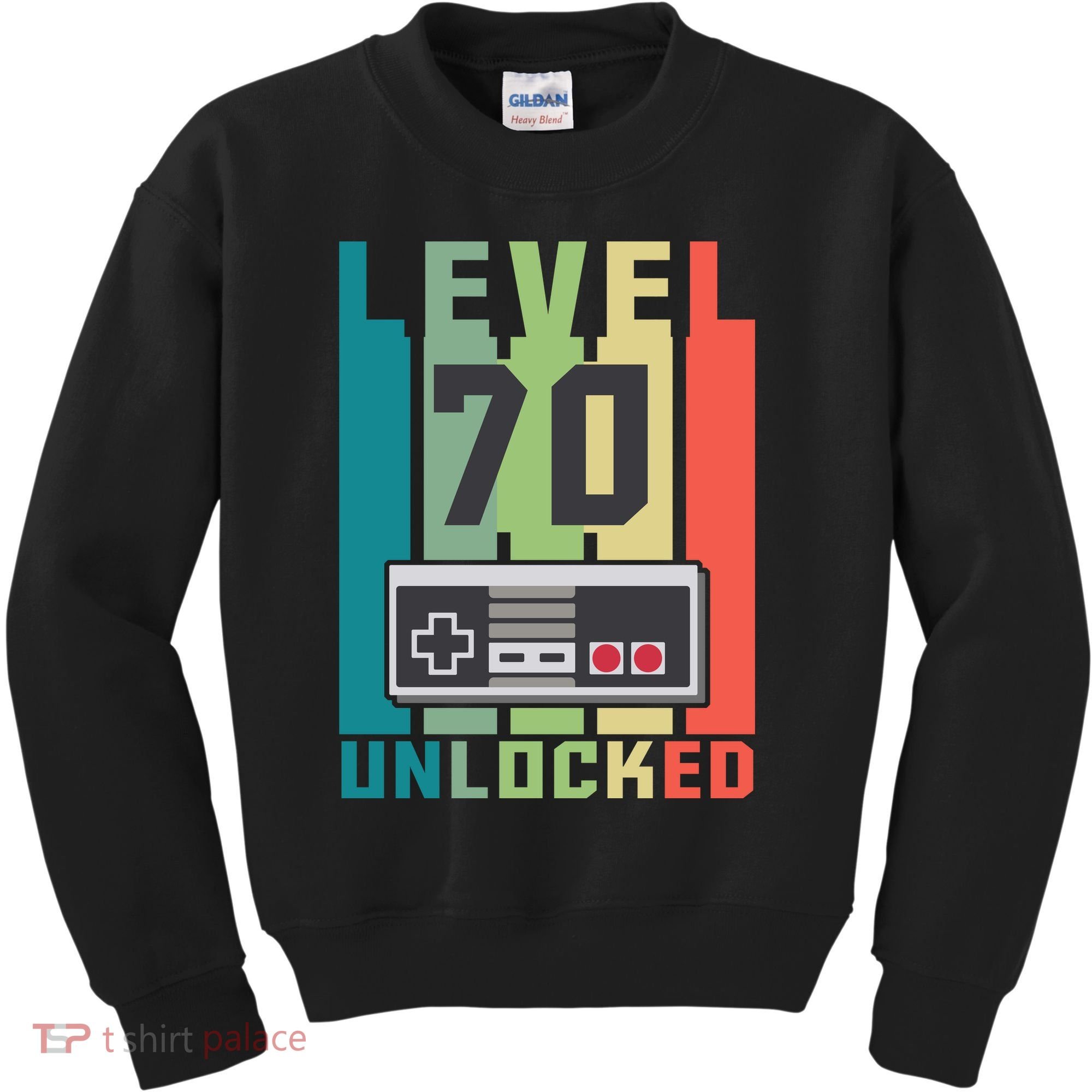 Level 70 Unlocked Funny Retro Gamer Birthday Kids Sweatshirt