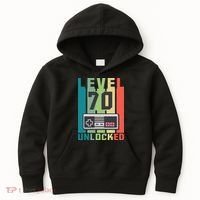 Level 70 Unlocked Funny Retro Gamer Birthday Kids Hoodie thumb 0