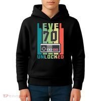 Level 70 Unlocked Funny Retro Gamer Birthday Kids Hoodie thumb 4