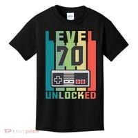 Level 70 Unlocked Funny Retro Gamer Birthday Kids T-Shirt thumb 0