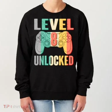 Level 8 Unlocked Eight Years Old Women's Sweatshirt