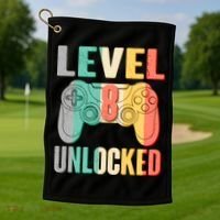 Level 8 Unlocked Eight Years Old Golf Towel thumb 1