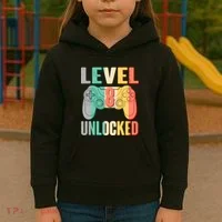 Level 8 Unlocked Eight Years Old Kids Hoodie thumb 3