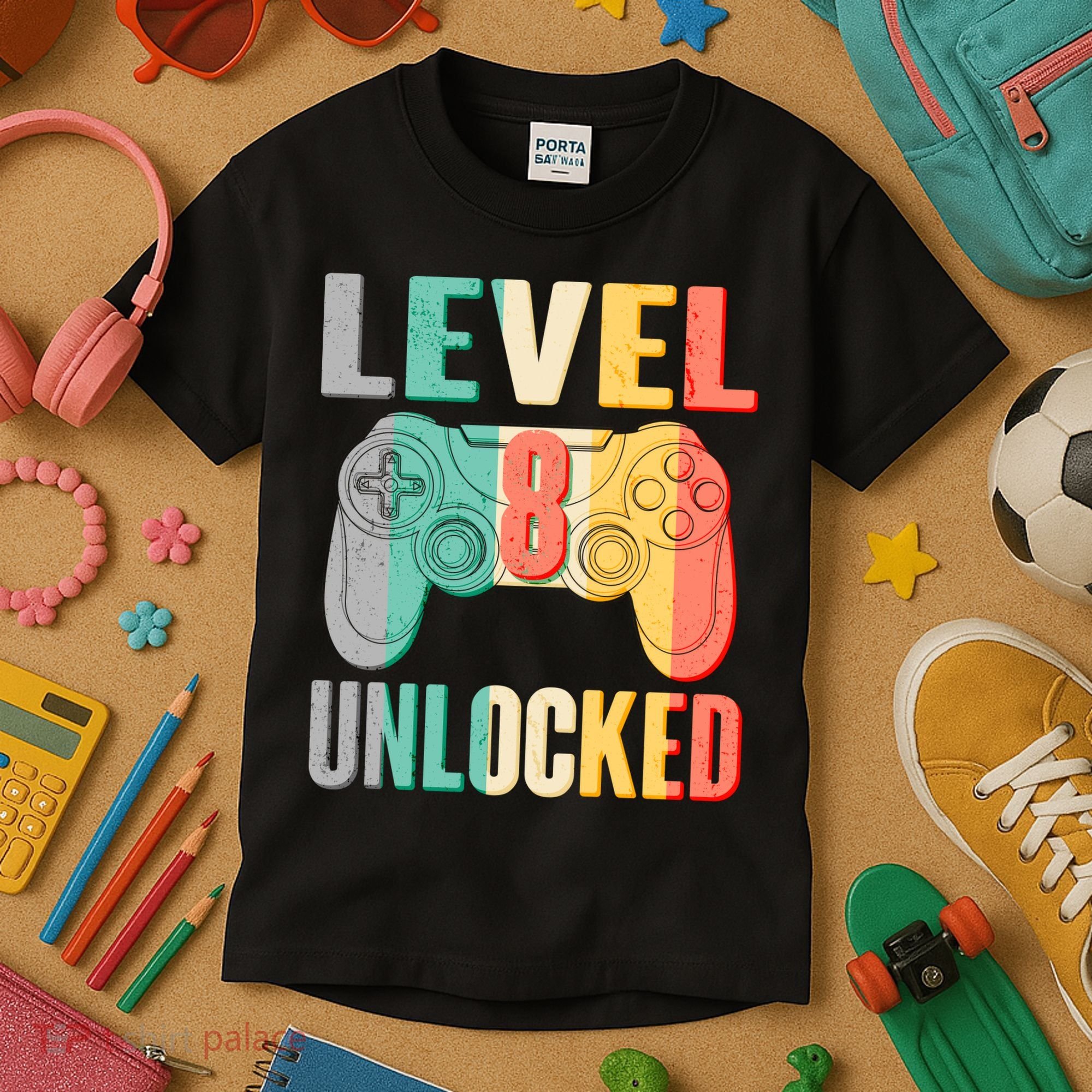 Level 8 Unlocked Eight Years Old Kids T-Shirt