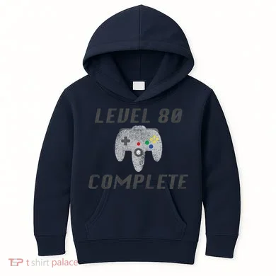 Level 80 Complete 80th Birthday Kids Hoodie