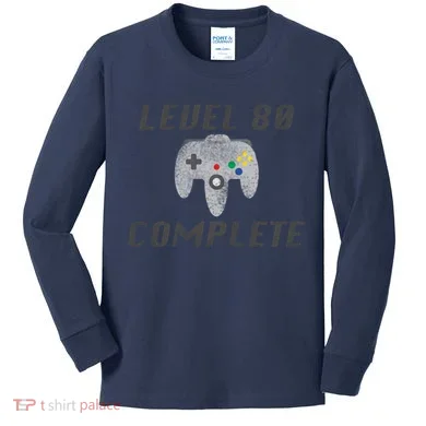 Level 80 Complete 80th Birthday Kids Long Sleeve Shirt