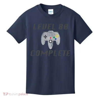 Level 80 Complete 80th Birthday Kids T-Shirt