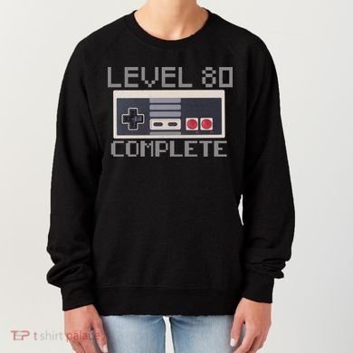 Level 80 Complete Retro Gamer 80th Birthday Women's Sweatshirt