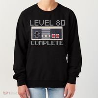 Level 80 Complete Retro Gamer 80th Birthday Women's Sweatshirt thumb 0