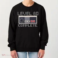 Level 80 Complete Retro Gamer 80th Birthday Women's Sweatshirt thumb 0