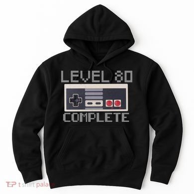 Level 80 Complete Retro Gamer 80th Birthday Hoodie