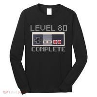 Level 80 Complete Retro Gamer 80th Birthday Long Sleeve Shirt thumb 0