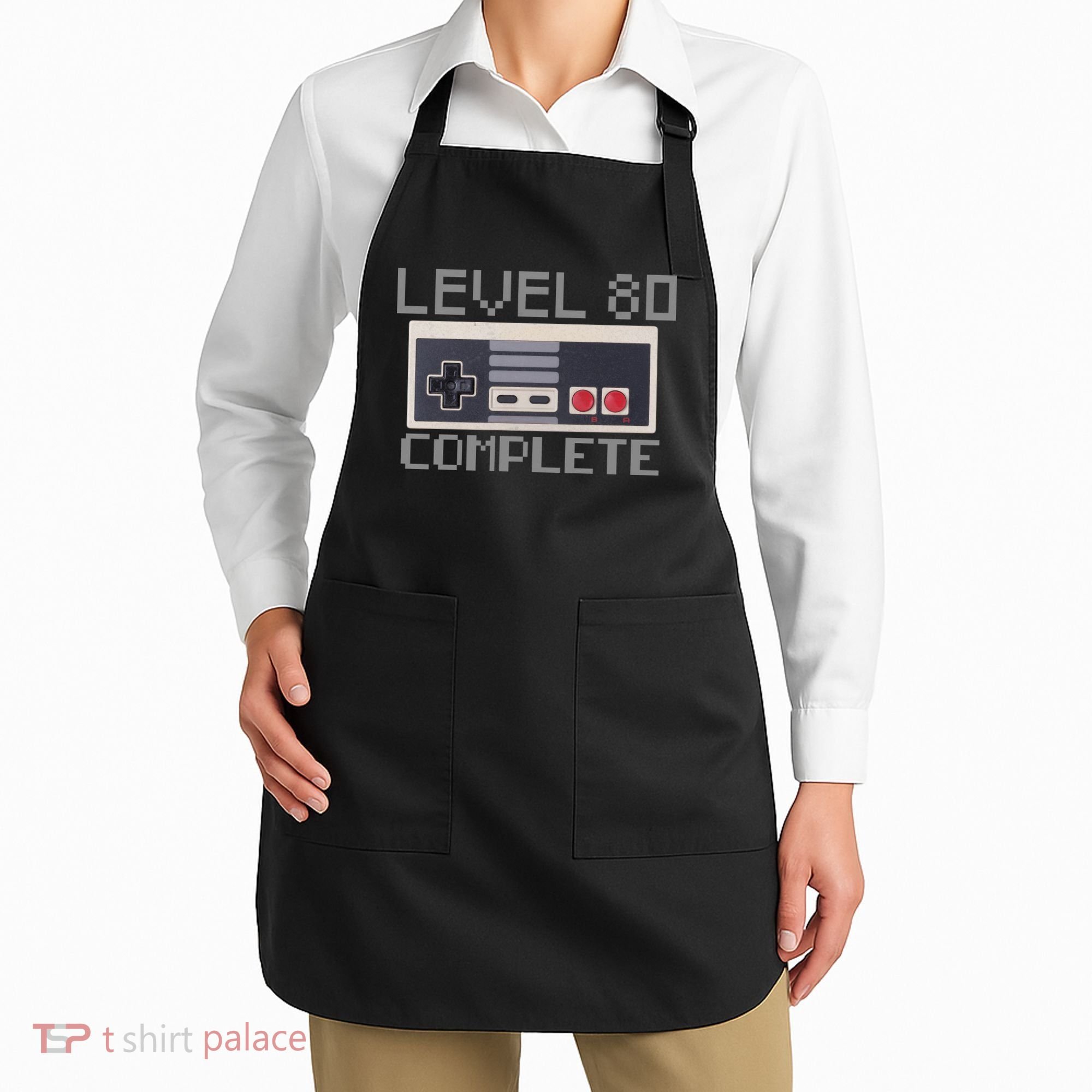 Level 80 Complete Retro Gamer 80th Birthday Apron