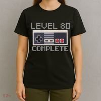 Level 80 Complete Retro Gamer 80th Birthday T-Shirt thumb 4