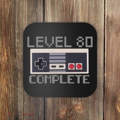 Level 80 Complete Retro Gamer 80th Birthday Coaster
