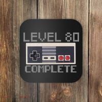 Level 80 Complete Retro Gamer 80th Birthday Coaster thumb 0