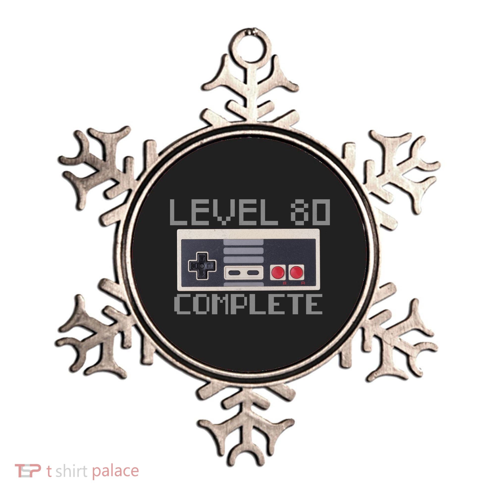 Level 80 Complete Retro Gamer 80th Birthday Ornament
