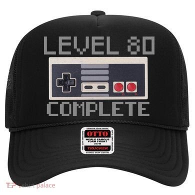 Level 80 Complete Retro Gamer 80th Birthday Hat