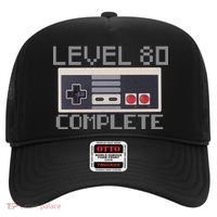 Level 80 Complete Retro Gamer 80th Birthday Hat thumb 0