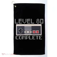Level 80 Complete Retro Gamer 80th Birthday Golf Towel thumb 0