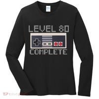 Level 80 Complete Retro Gamer 80th Birthday Women's Long Sleeve Shirt thumb 0