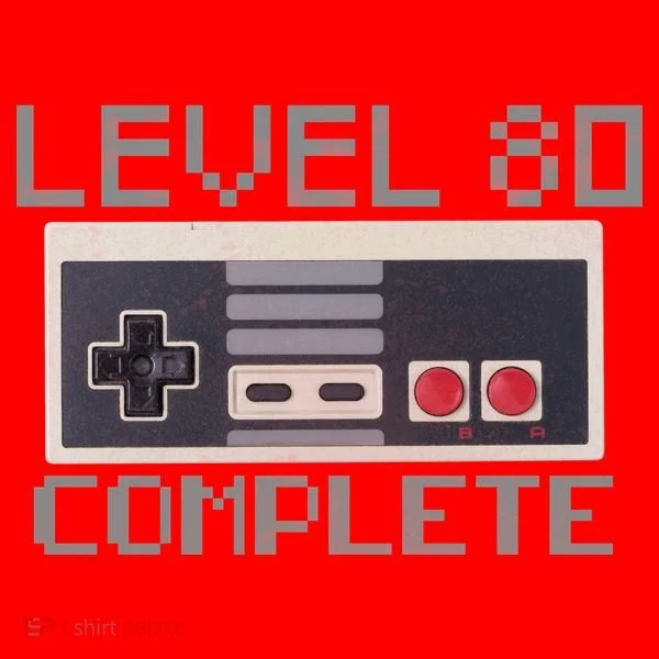Level 80 Complete Retro Gamer 80th Birthday Santa Hat